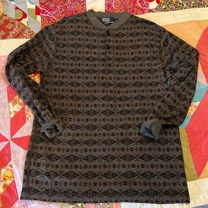 Vintage Polo by Ralph Lauren Made in USA Aztec Henley-Size Small
